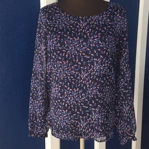 LC Lauren Conrad shirt top blouse tunic blue